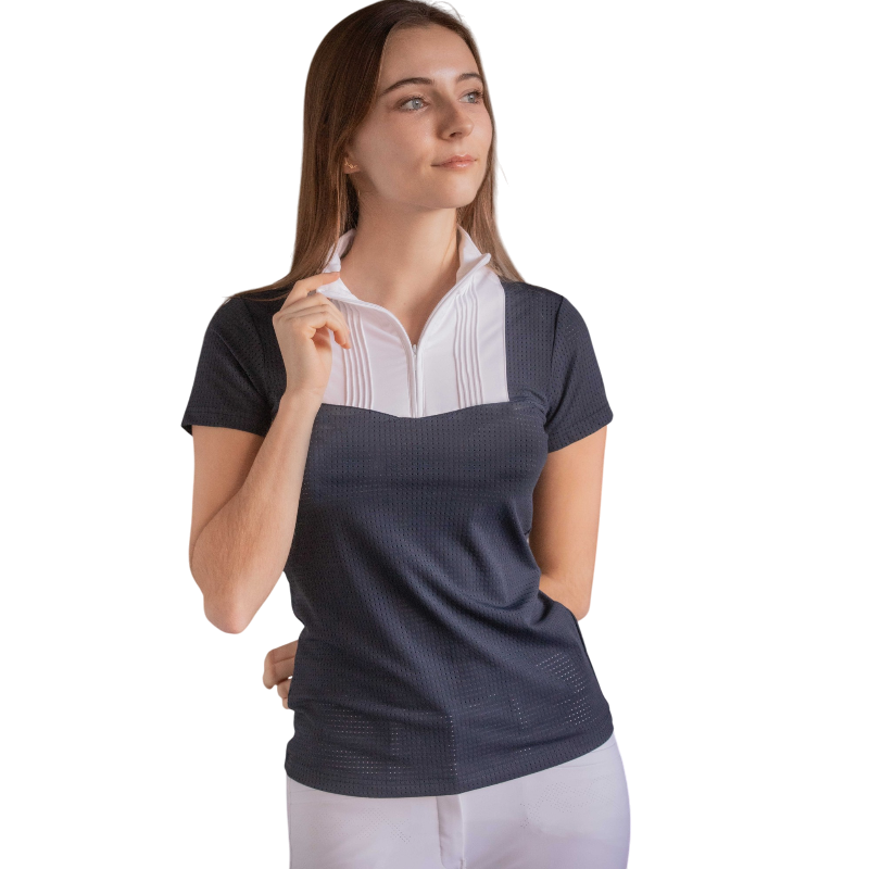 Pénélope - Polo manches courtes femme Florence Mesh marine