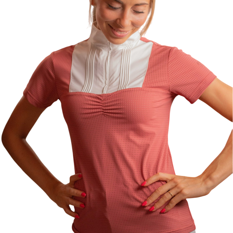 Pénélope - Polo manches courtes femme Florence Mesh terracotta