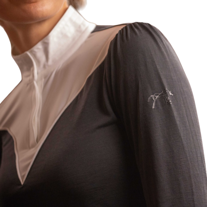 Pénélope - Polo manches longues femme Verone noir