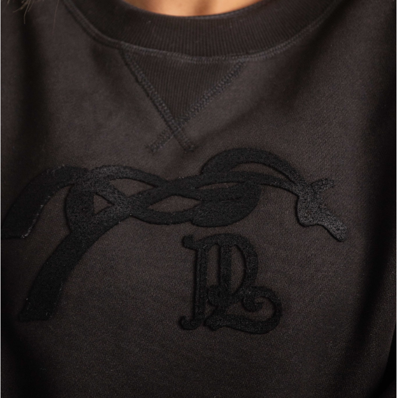 Pénélope - Sweat manches longues femme Bianca noir