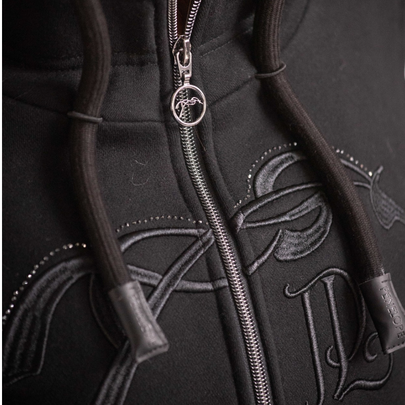 Pénélope - Sweat manches longues femme Native strass noir