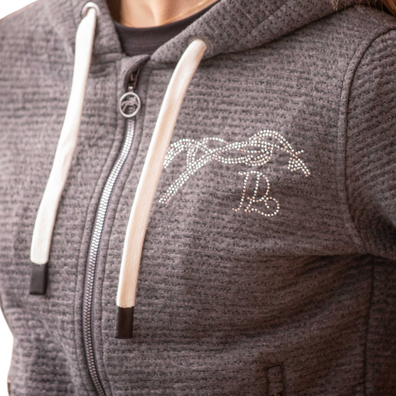 Pénélope - Sweat manches longues femme Tressy Flock gris clair