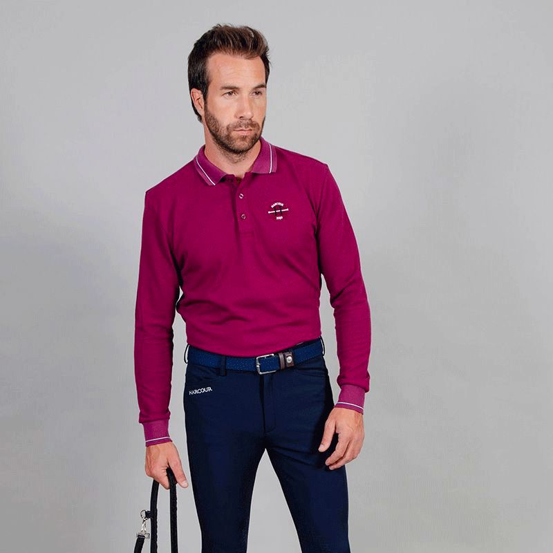 Harcour - Polo manches longues homme Pablo violine | - Ohlala