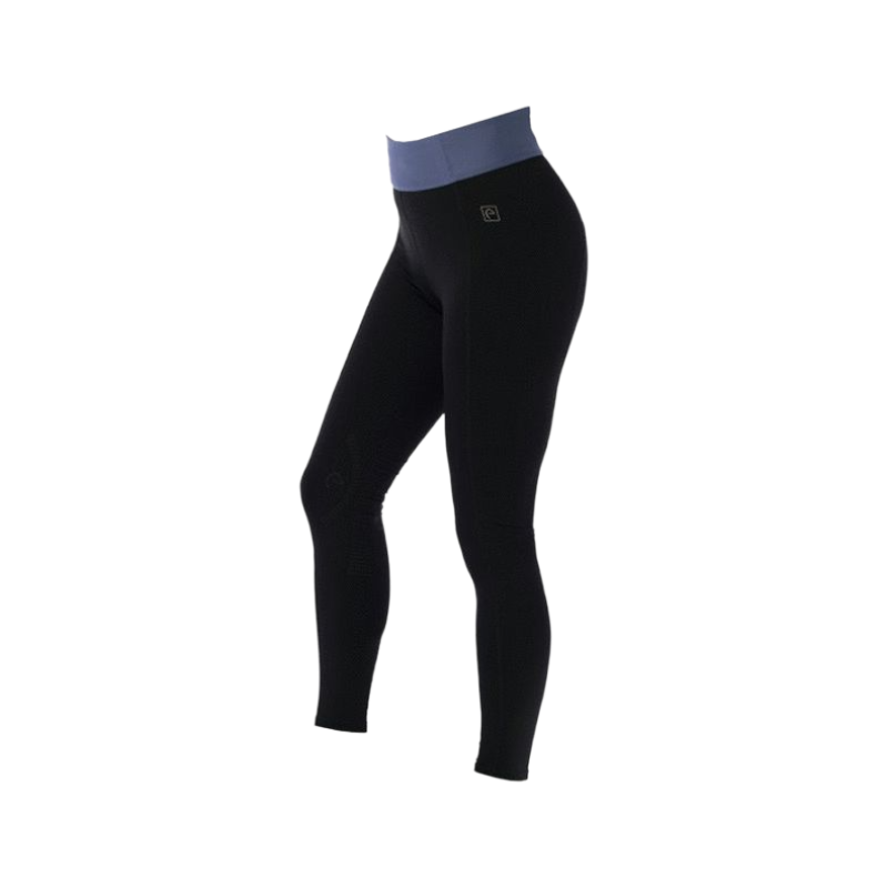 Equithème - Legging d'équitation enfant Pull-On Tea noir/jean | - Ohlala