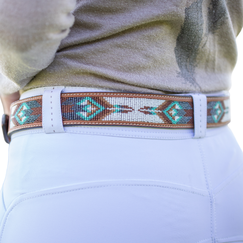 Pénélope Store - Pearl Cognac/Turquoise Belt