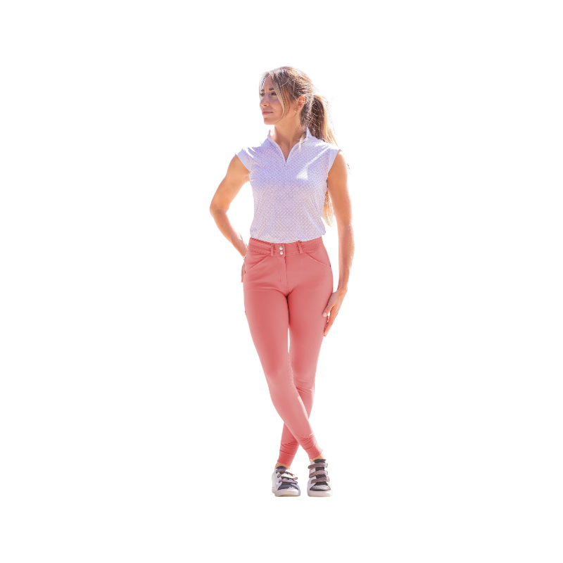 Pénélope - Pantaloni da equitazione donna Élégance rosa antico | - Ohlala