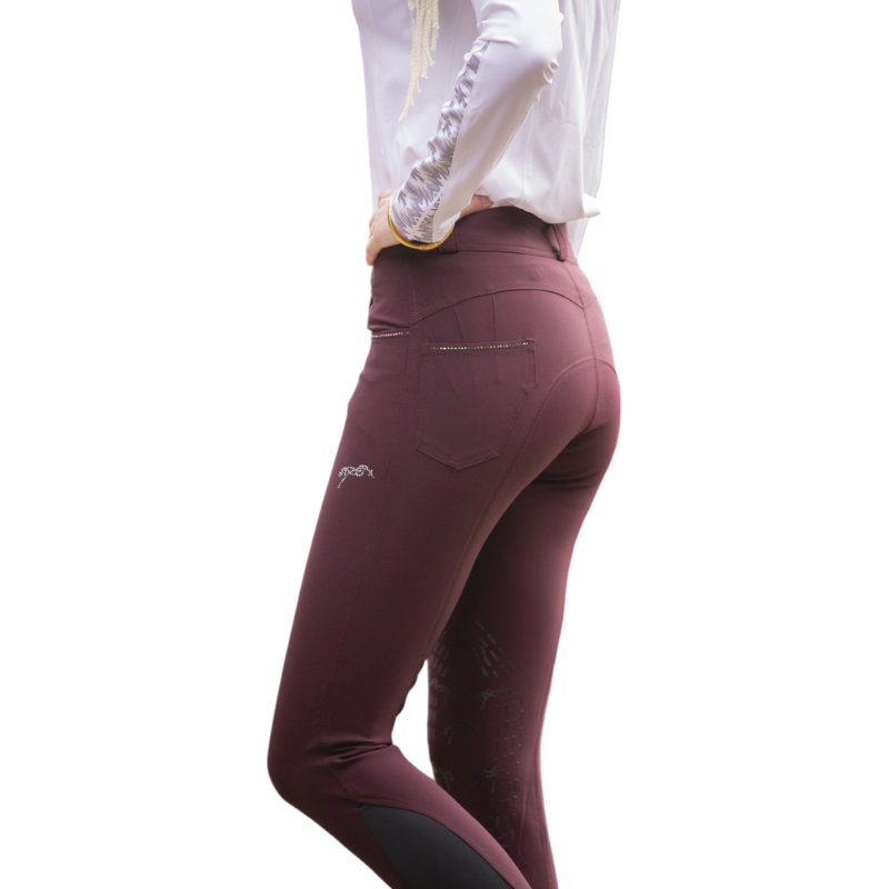 Pénélope - Pantalon d'équitation femme Fun Stone prune