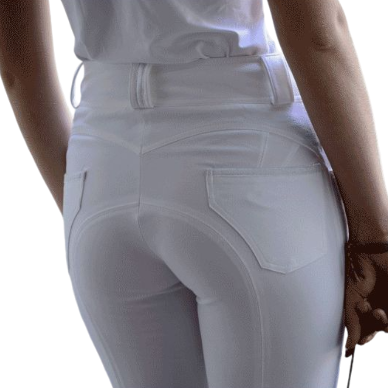 Pénélope - Pantalon d'équitation femme Fun push up Blanc