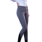Pénélope - Rocky anthracite grey mid-rise women's riding breeches | - Ohlala