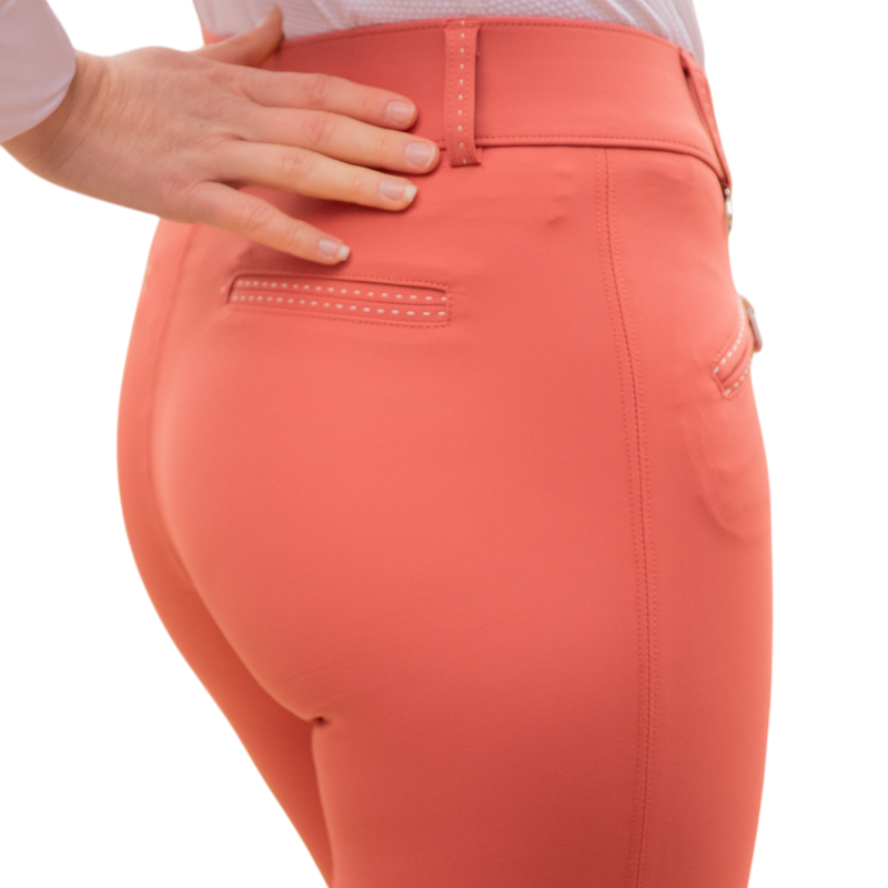 Pénélope - Pantalon d'équitation taille haute femme Rocky pêche