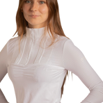 Pénélope - Polo de concours manches longues femme Florence blanc | - Ohlala