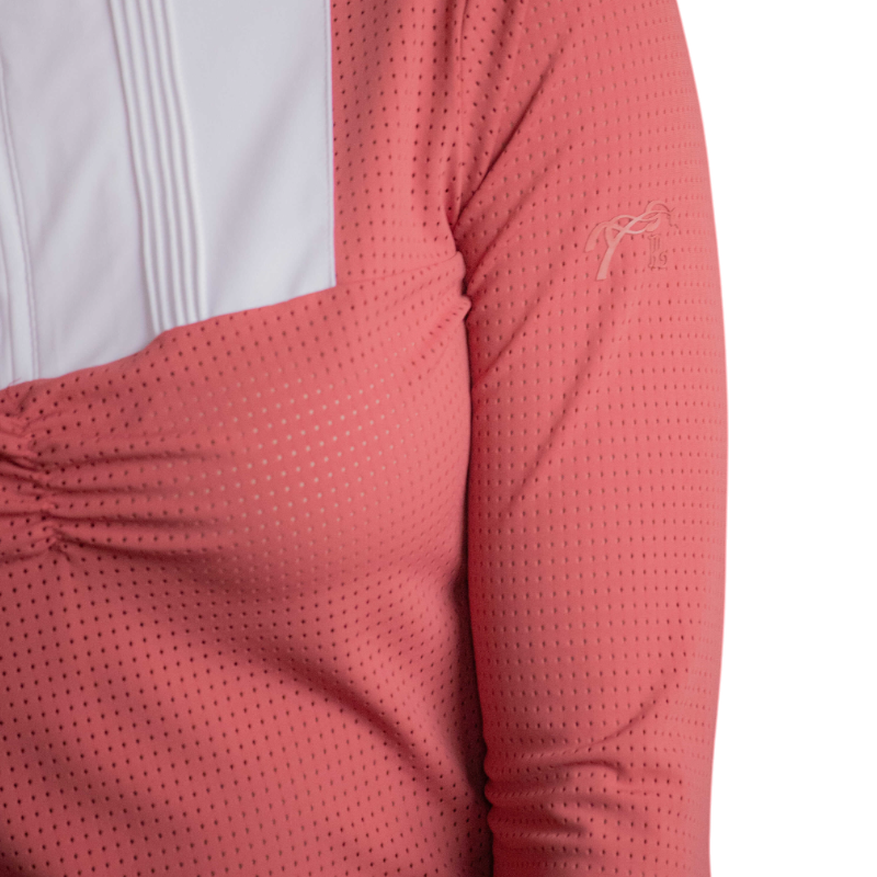 Pénélope - Polo de concours manches longues femme Florence terracotta | - Ohlala