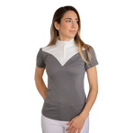 Pénélope - Damen Turnier-Poloshirt kurzarm Las Honey grau | - Ohlala