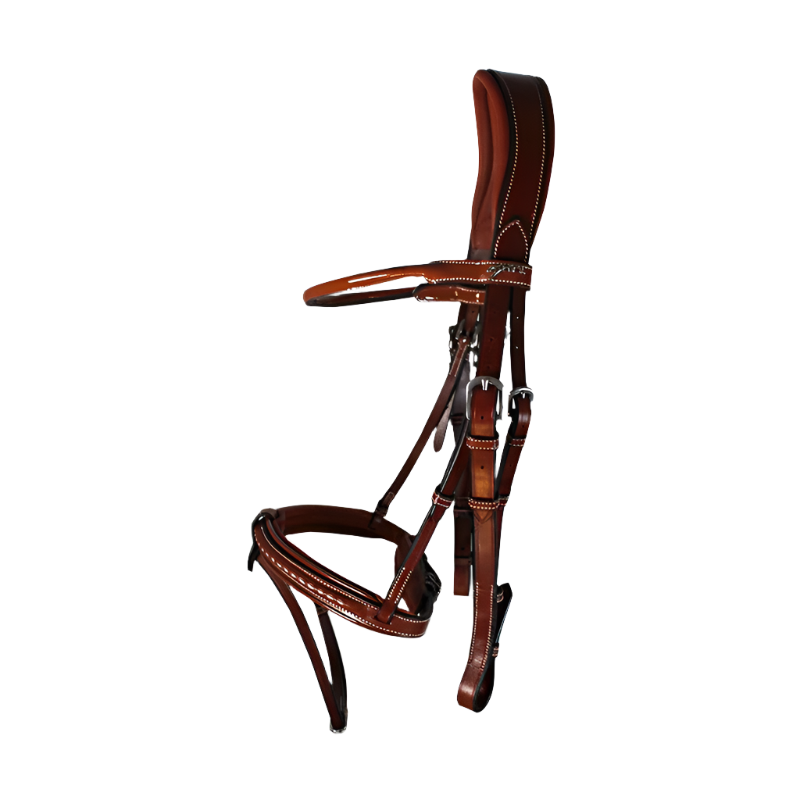 Pénélope Store - Point Sellier bridle with hazelnut reins