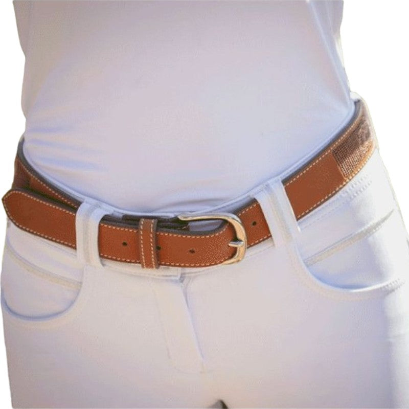 Pénélope - Ceinture femme Pearlog cognac/ caramel