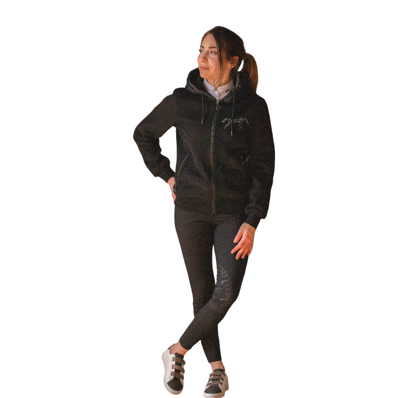 Pénélope Store - Women's zipped hoodie Fluore black