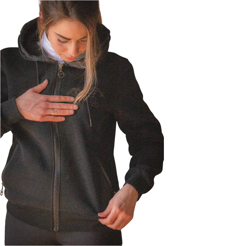 Pénélope Store - Women's zipped hoodie Fluore black