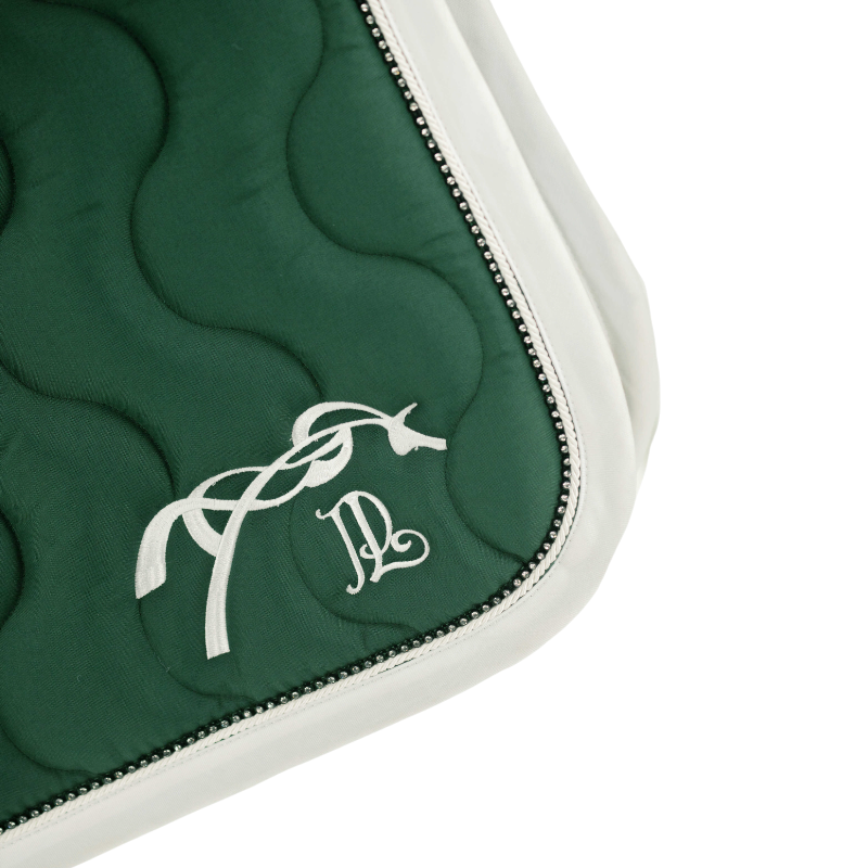 Pénélope - Tapis de selle Diamant vert foncé/ blanc | - Ohlala