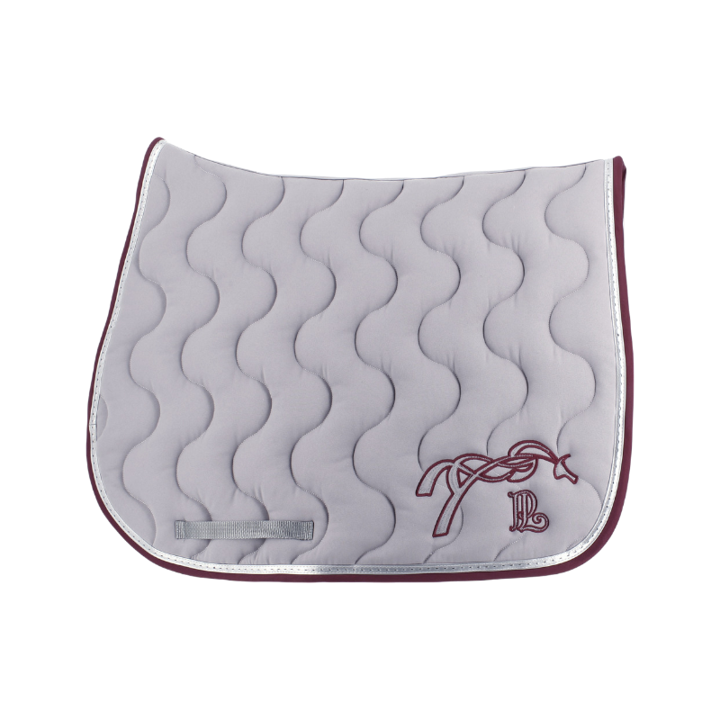 Pénélope - saddle pad light gray classic/ stainless steel/ burgundy 