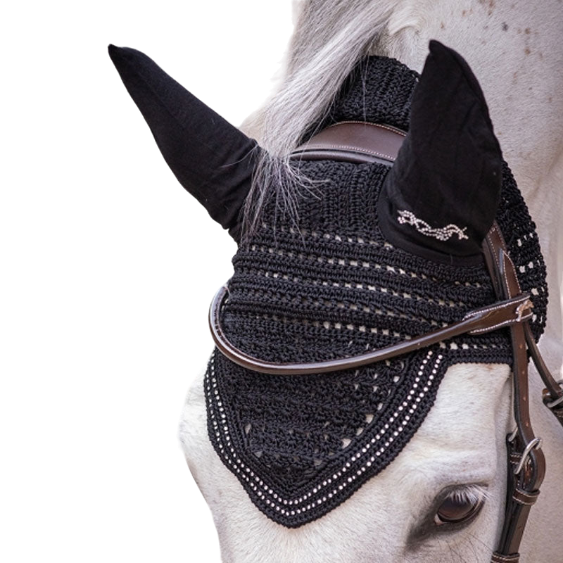 Pénélope - Bonnet pour chevaux New Strass noir