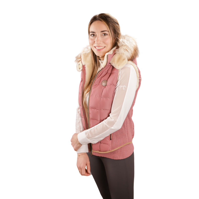 Pénélope - Doudoune sans manches Newroge femme vieux rose