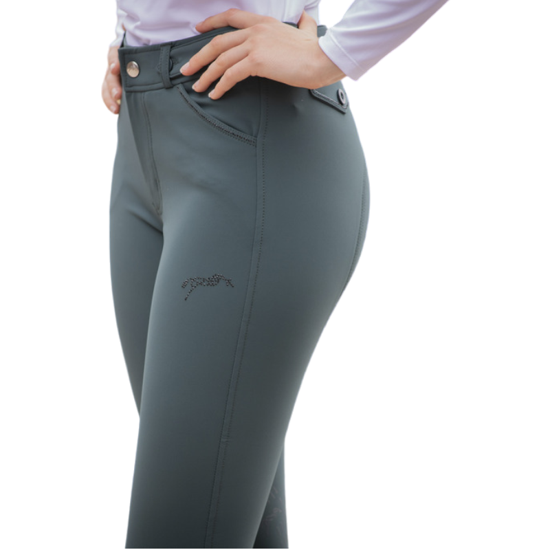 Pénélope - Pantalon d'équitation femme Elegance vert forêt