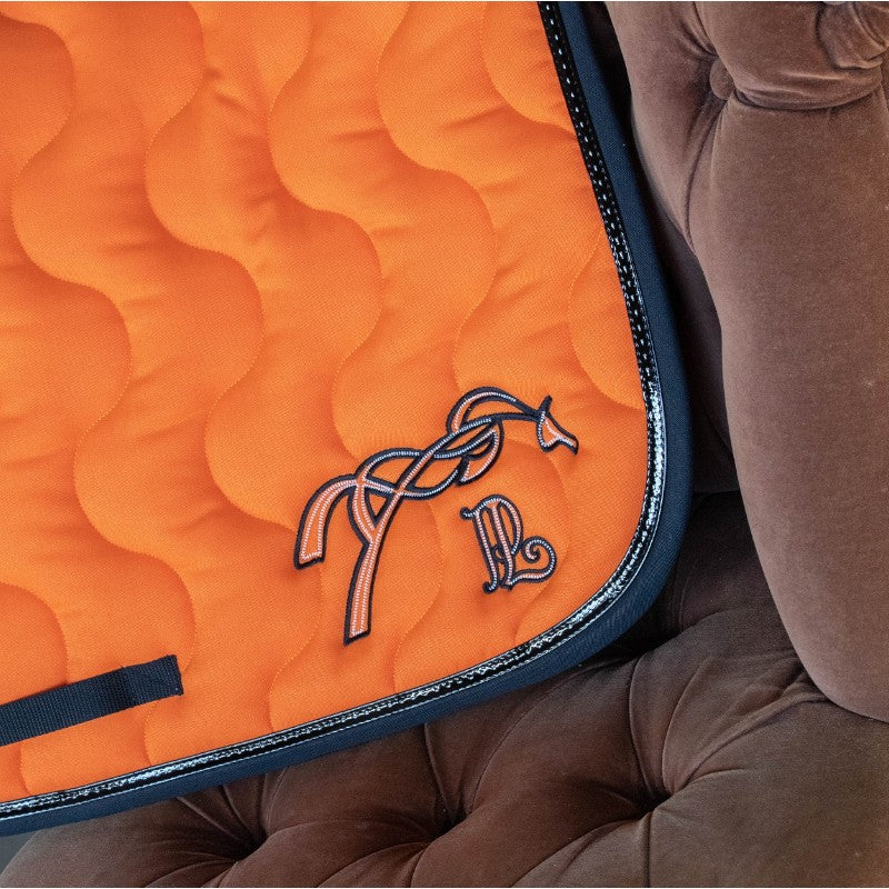 Pénélope - Tapis de selle classique orange/ marine