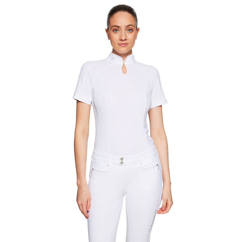 Samshield - Polo de concours femme Elsa Boreal white holo | - Ohlala