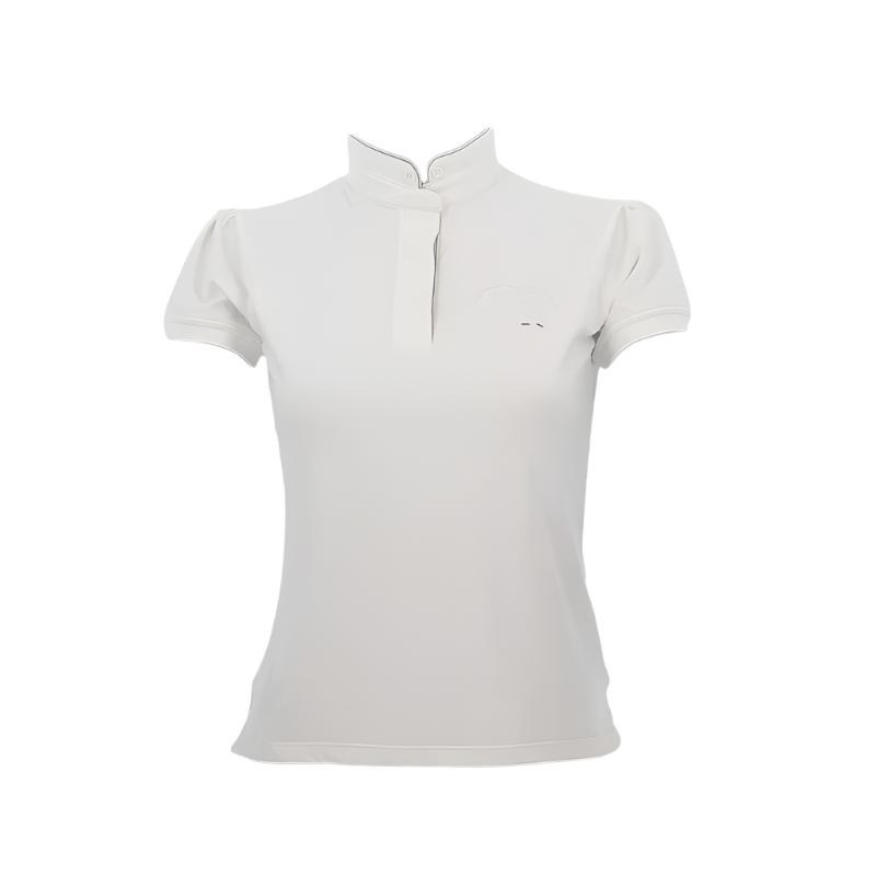 Pénélope - Polo short sleeves of Madrid white/gray competition