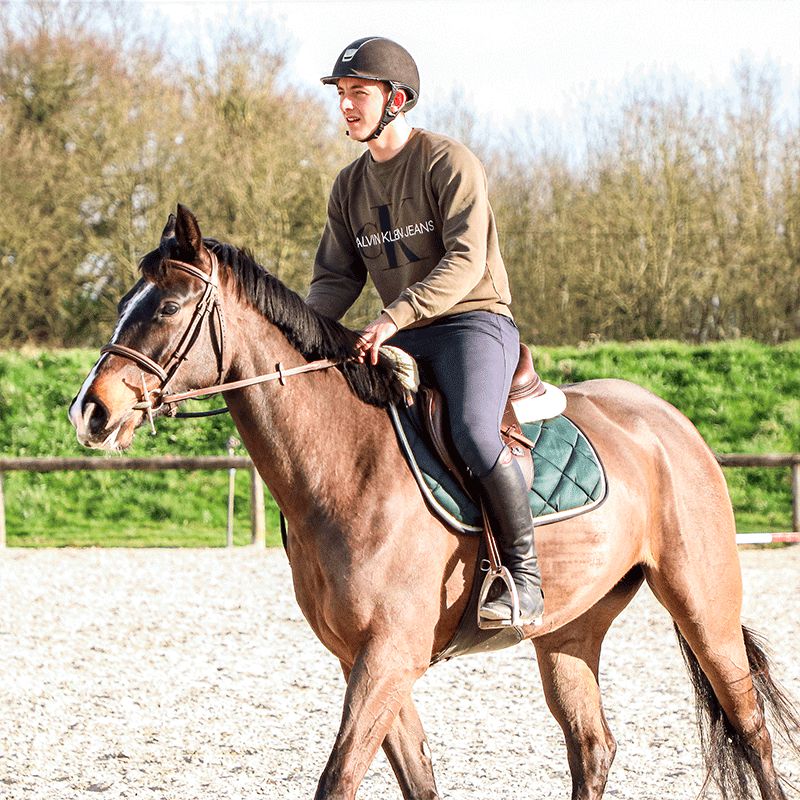 Privilège Equitation - Tapis de selle Del Mar vert forêt/bordeaux | - Ohlala