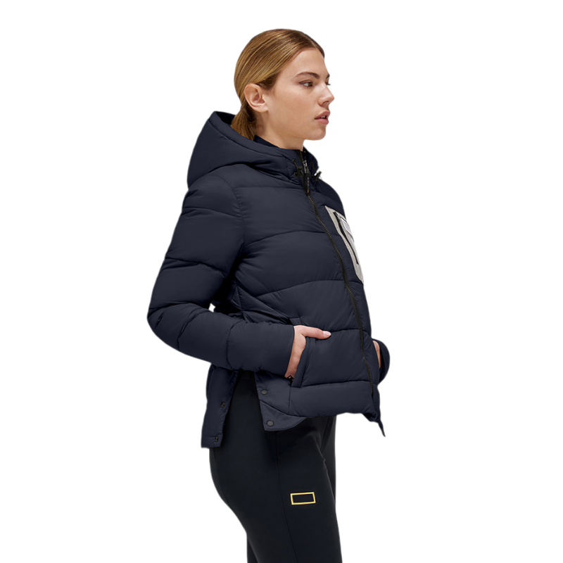 RG Italy - Doudoune manches longues femme Hooded Puffer marine