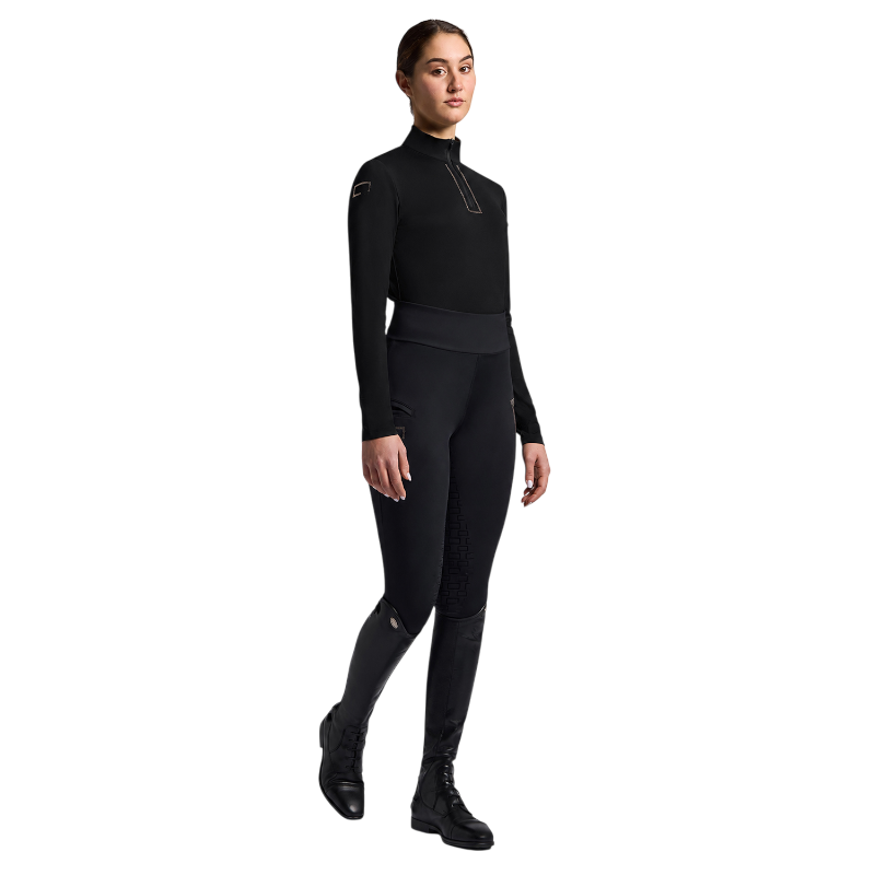 RG Italy - Women's Black Long-Sleeved Rhinestone Baselayer