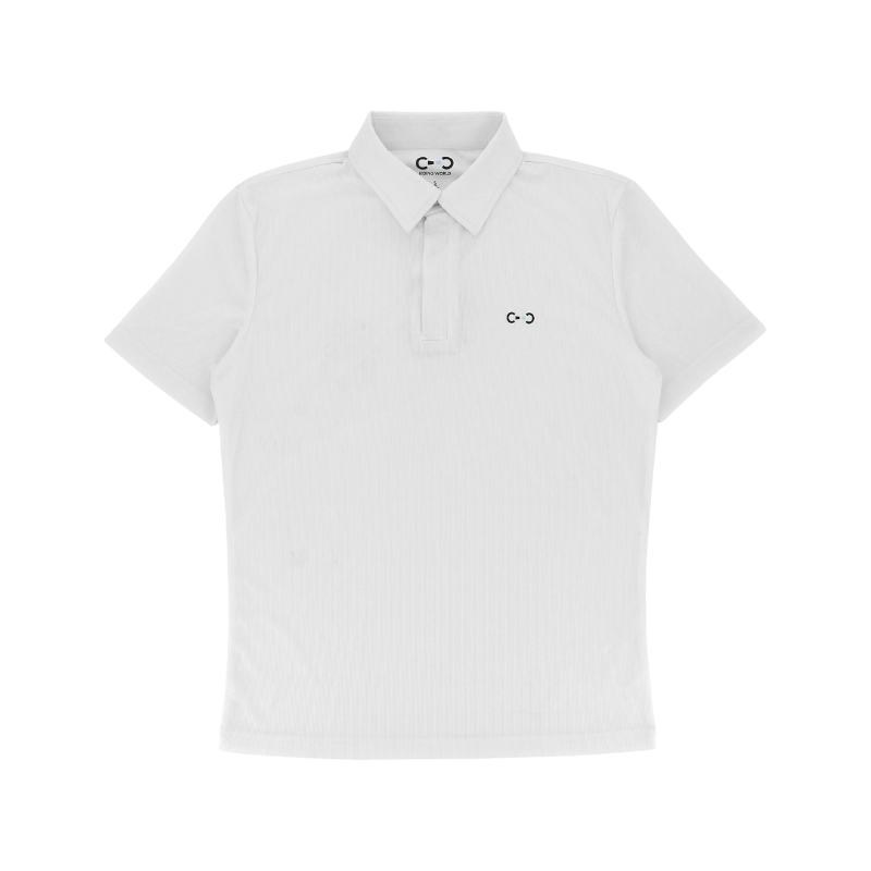 Riding World - Men's short sleeve competition polo Romain white 