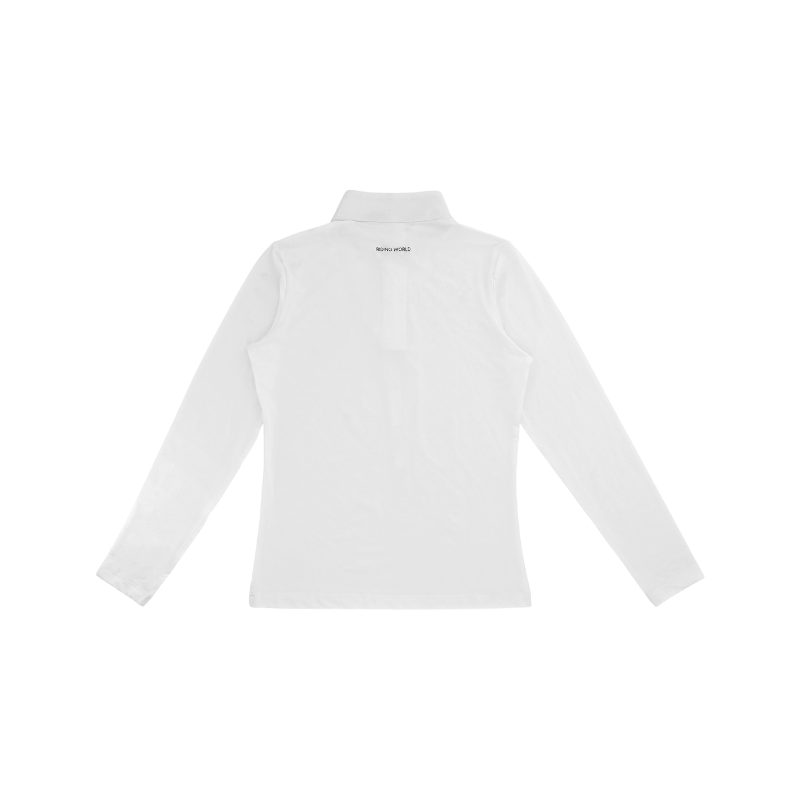 Riding World - Polo de concours manches longues femme Reine blanc