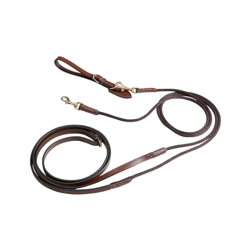 Eric Thomas - Brown leather and rope German reins