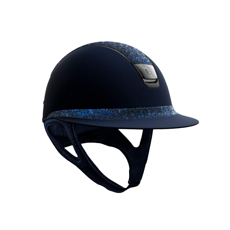 Samshield - Casque d'équitation Miss Shield Paint matt bleu Crystal Fabric bermuda bleu | - Ohlala