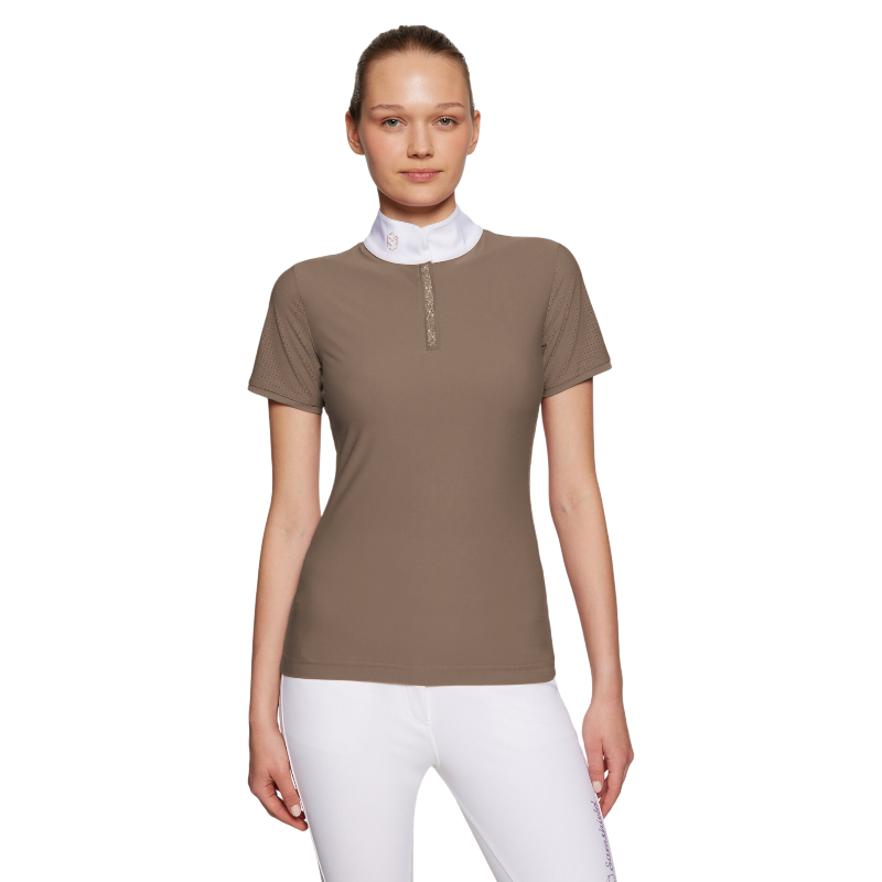 Samshield - Women's short sleeve competition polo Roxy Premium camel 