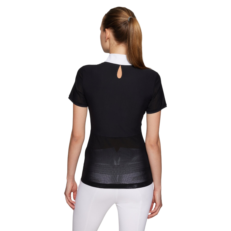 Samshield - Women's short sleeve competition polo Roxy Premium black mesh 