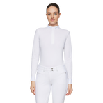 Samshield - Polo de concours manches longues femme Ornella blanc | - Ohlala