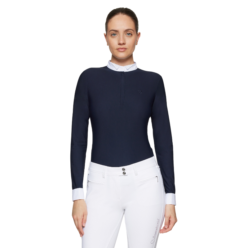 Samshield - Polo de concours manches longues femme Ornella marine | - Ohlala
