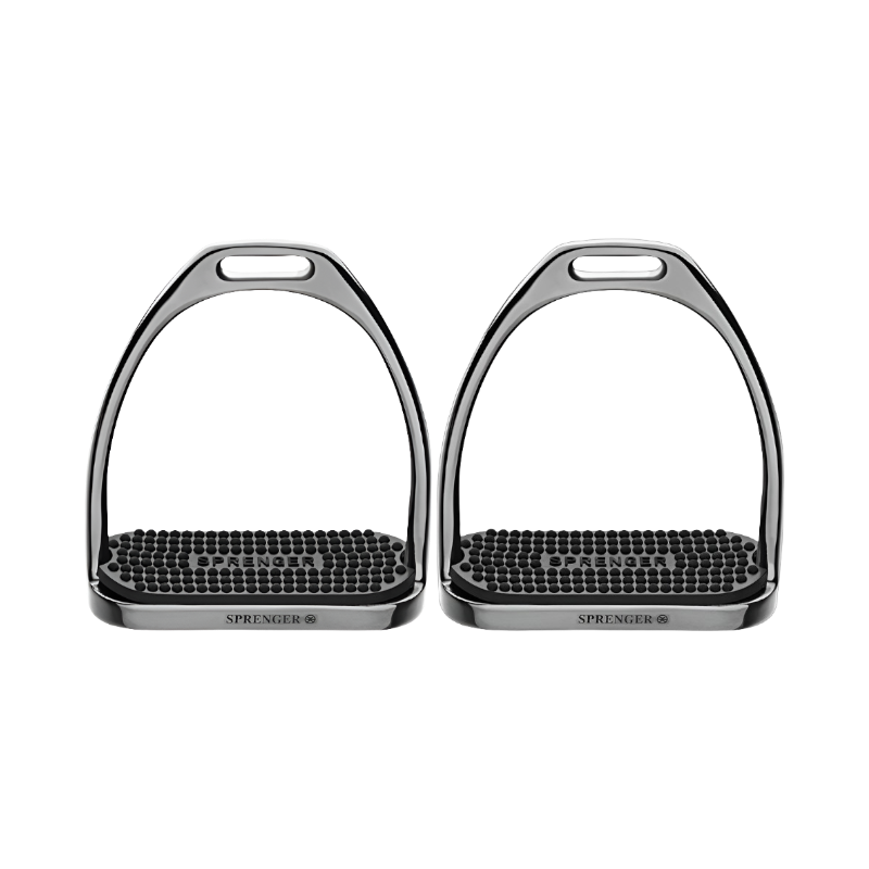 Sprenger - Anthracite rubber sole stirrups 12 cm