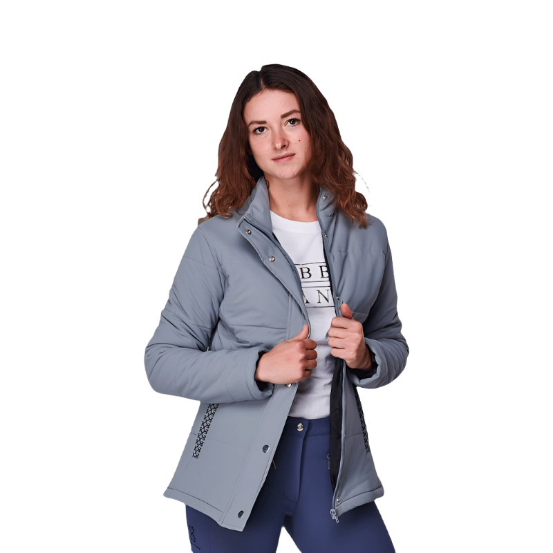 Sabbia Bianca - Hera gray women's long-sleeved stand-up collar coat