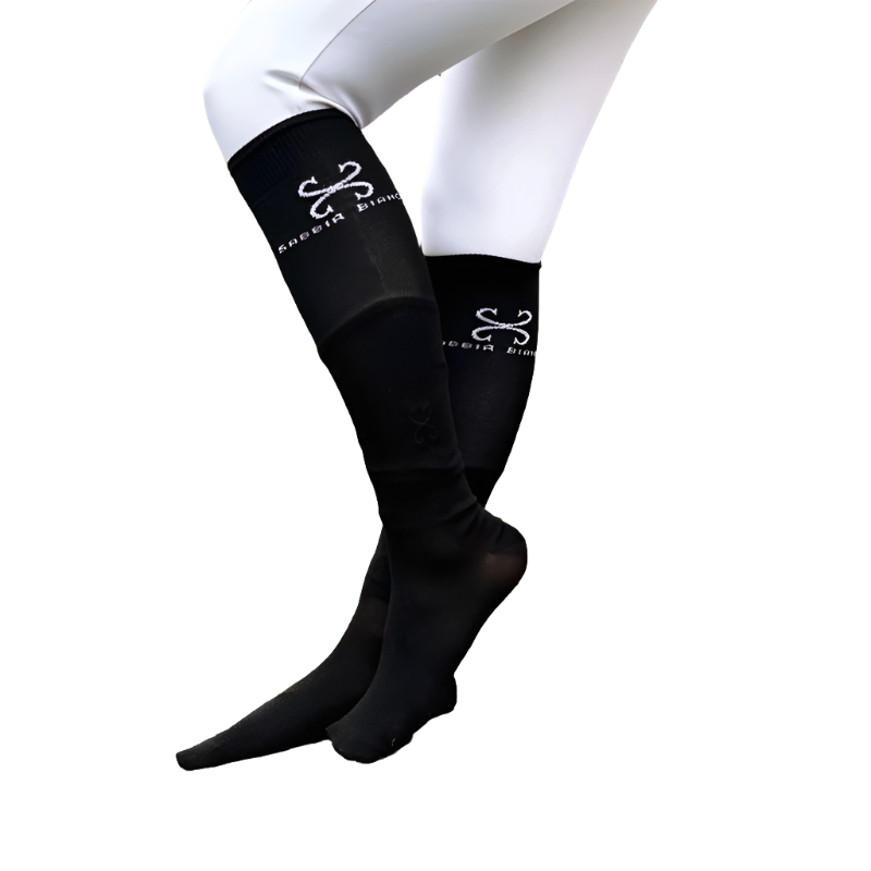 Sabbia Bianca - Chaussettes d'équitation Sabbia noir/ blanc (x1)