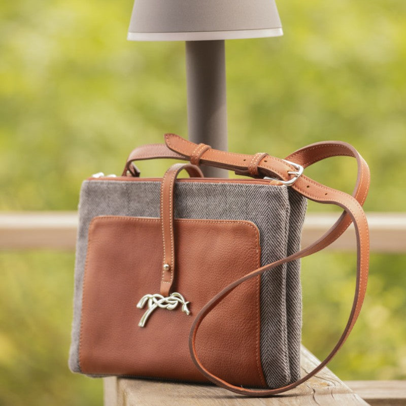 Pénélope - Sac Pablito grand modèle chevron/ cognac