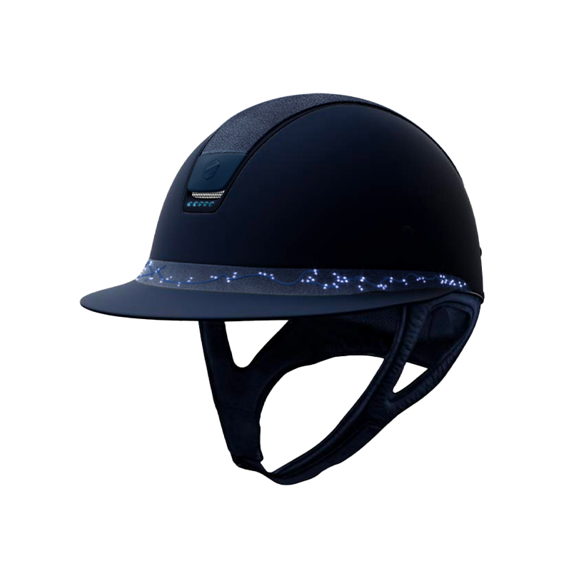 Samshield - Riding helmet Miss Shield Paint matt blue Alcantara blue Crystal Leaf band blue 5 Swaroski blue