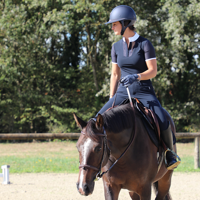 Samshield - Polo manches courtes femme Apolline marine | - Ohlala