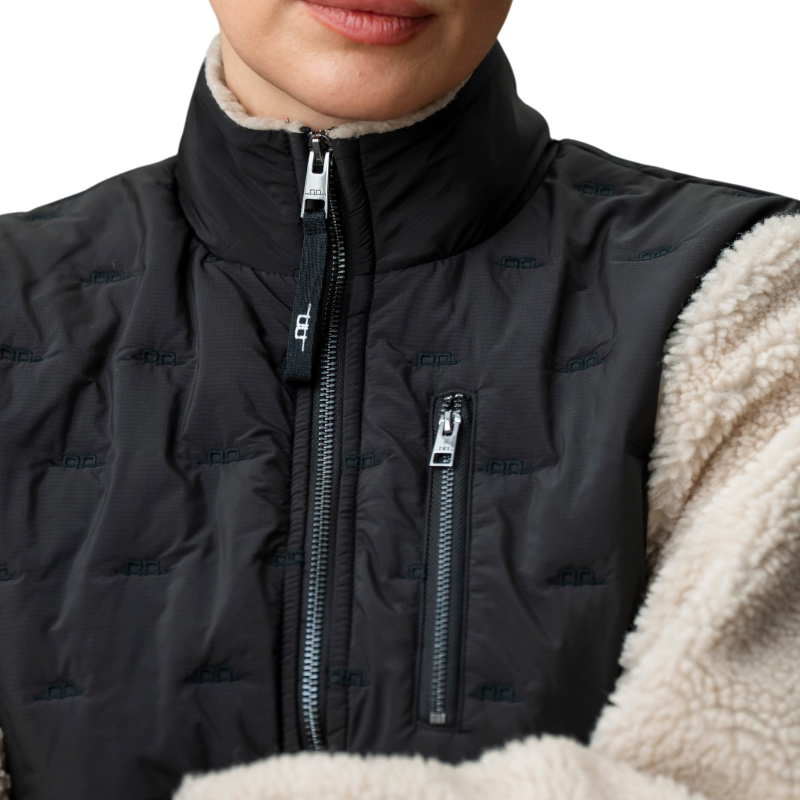 Horseware - Sweat manches longues zippé femme Lorenza sable/ noir | - Ohlala