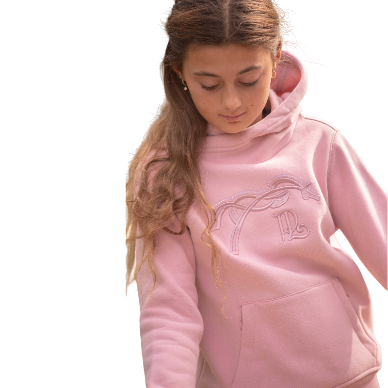 Eden by Pénélope - Felpa con cappuccio bambina Polly rosa cipria | - Ohlala