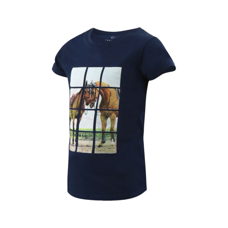 Equithème - T-shirt manche courte enfant Mia marine | - Ohlala