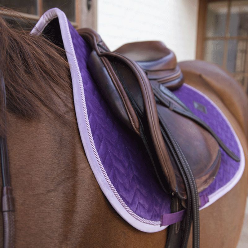 Kentucky Horsewear - Tapis de selle velvet contrast violet royal | - Ohlala